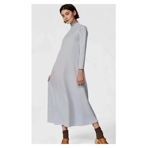 CASEY MARKS Lounge Maxi Dress in Winter Blue French Terry Long Sleeve XS NWT